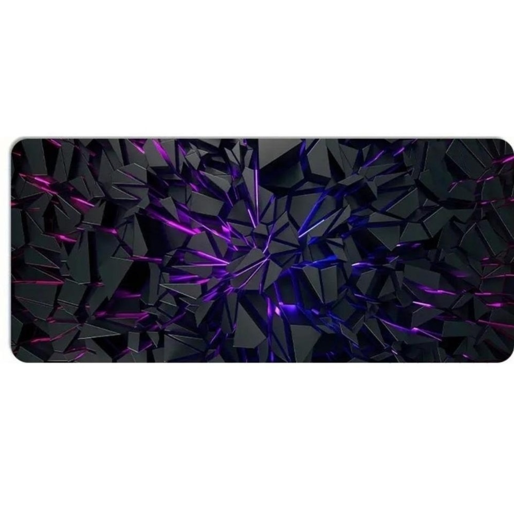 Large Gaming Mouse Pad Desk Mat RGB LED Black Geometric‎ Crystal Purple Blue